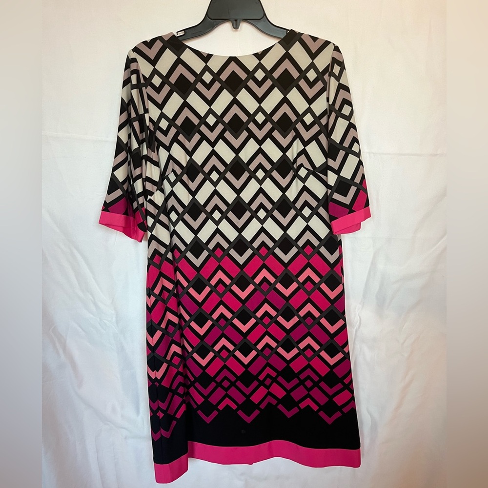 Eliza J Black and Pink Geometric Dress